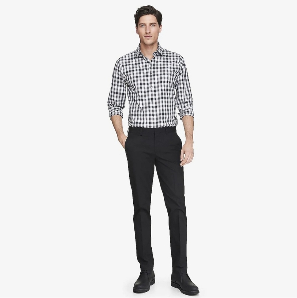 Express Innovator Charcoal Trousers Men's 31/30 Preppy Office Career